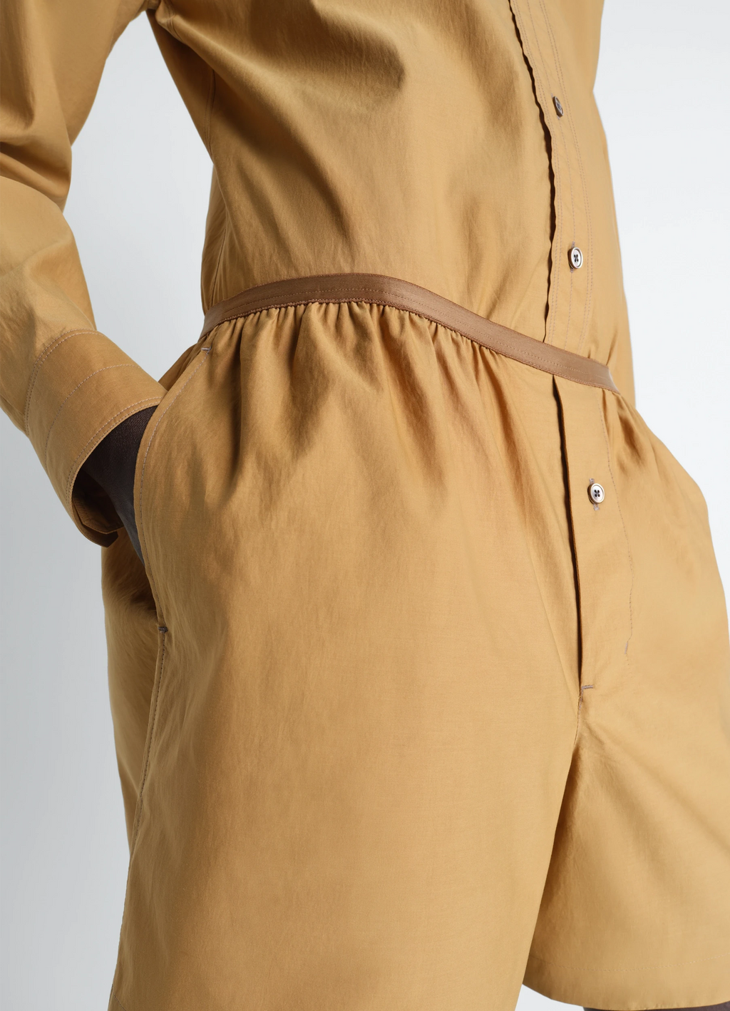 ウォッシュドコットンシルクのボクサーショーツ