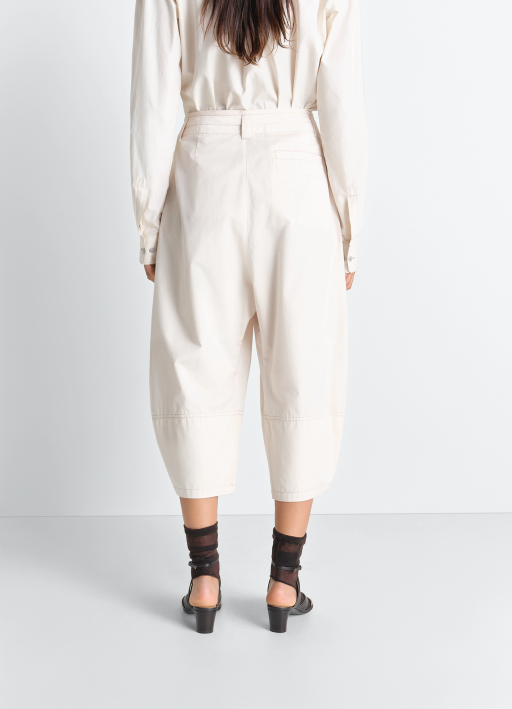 Bermuda large en satin de coton léger