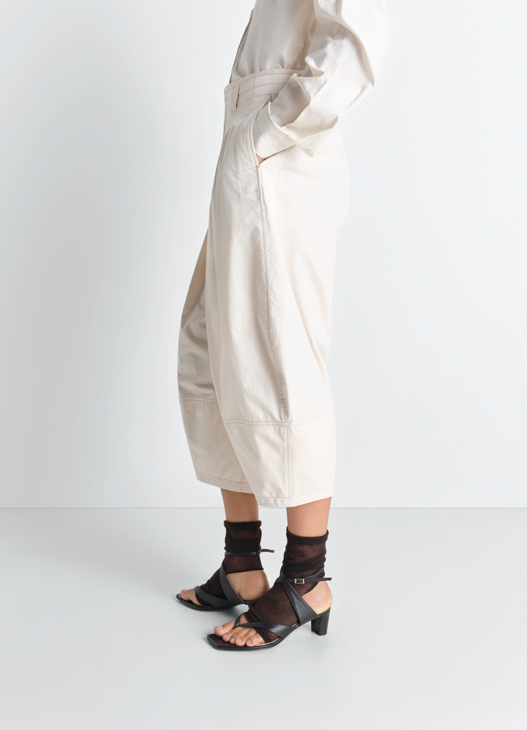 Bermuda large en satin de coton léger