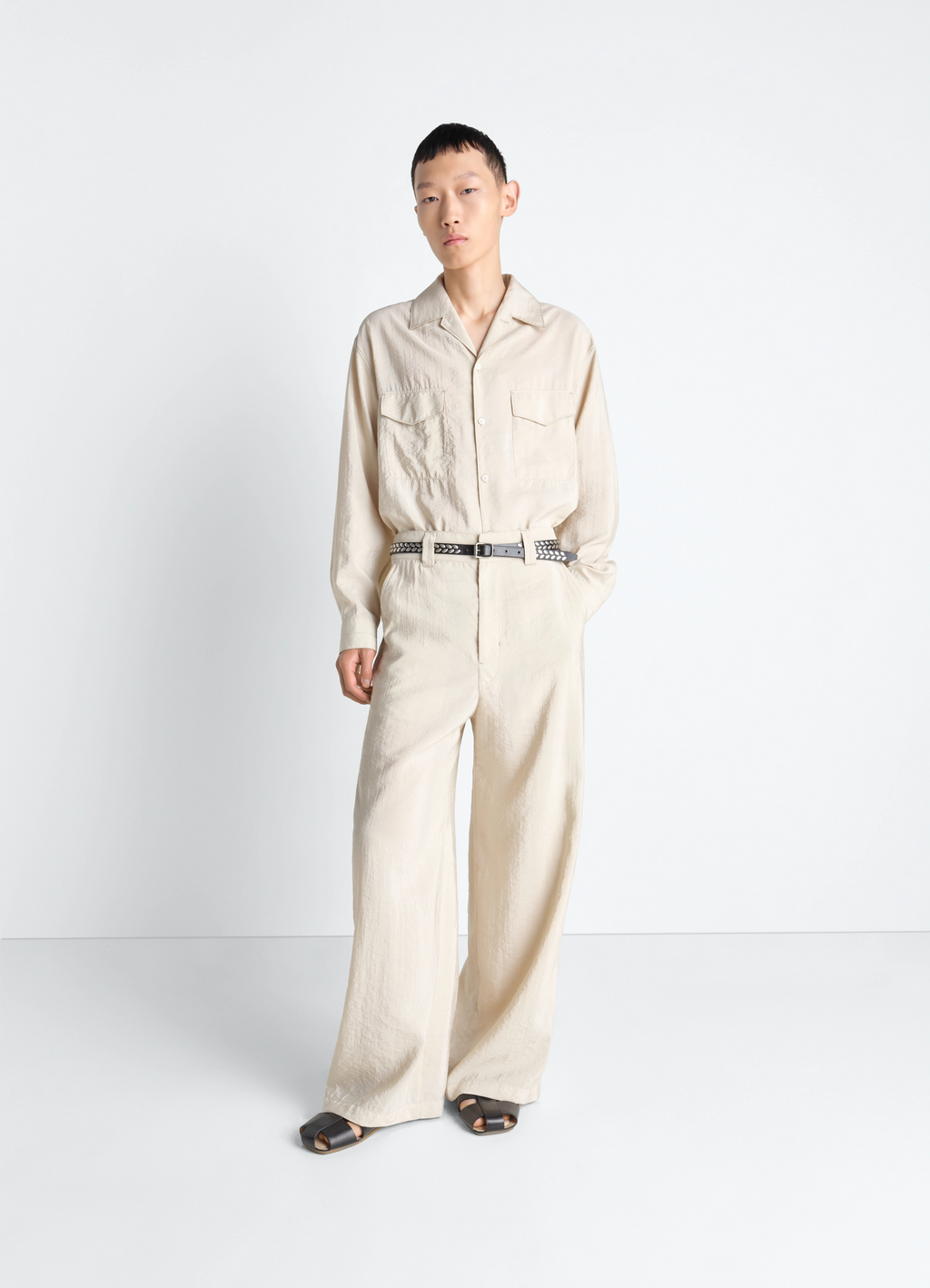 PANTALON TAILLEUR DROIT EN SOIE SÈCHE