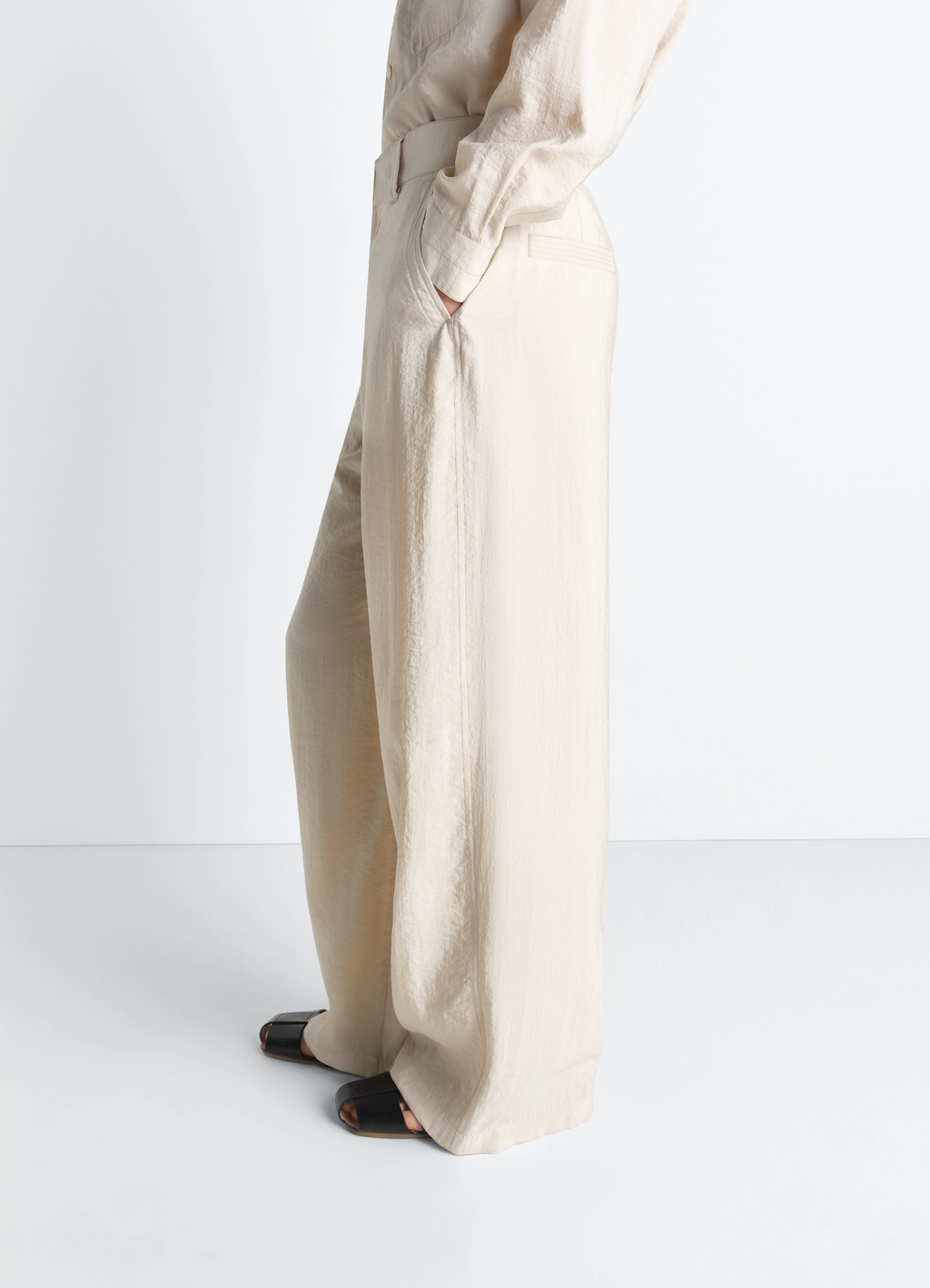 PANTALON TAILLEUR DROIT EN SOIE SÈCHE