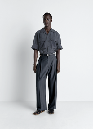 Pleated tailored pants in polywool