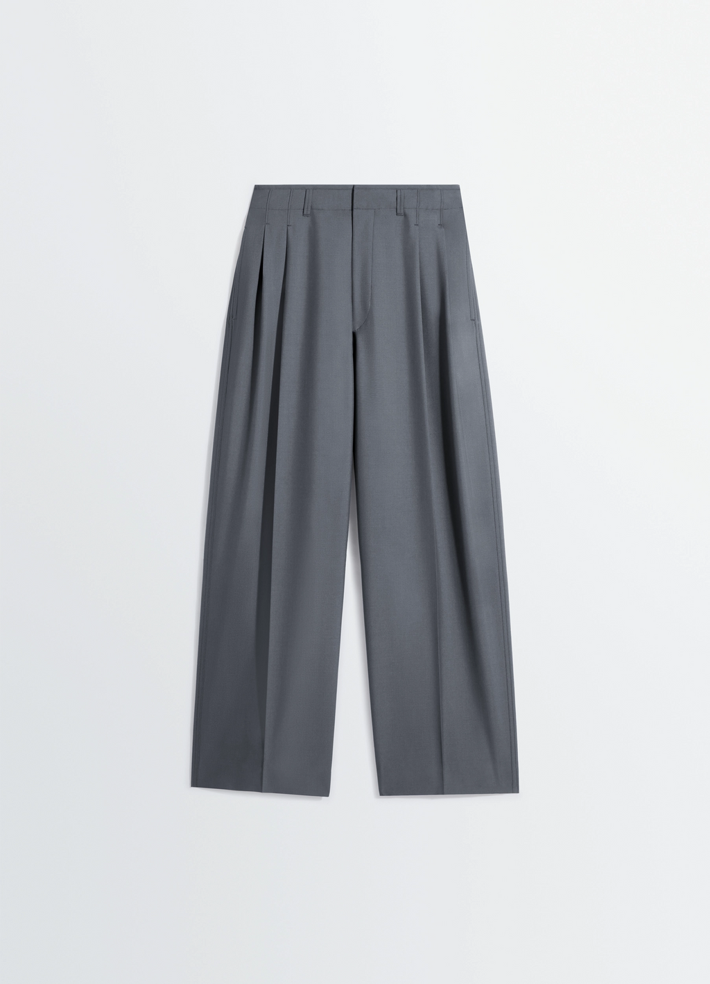 Pleated tailored pants in polywool