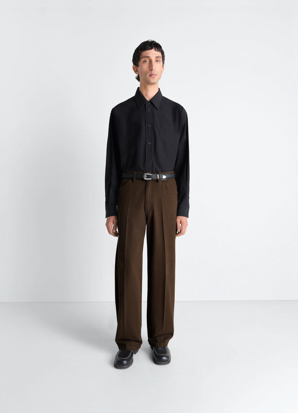 WIDE PANTS IN DYED BROKEN TWILL