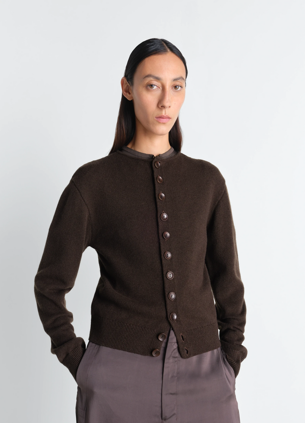 REVERSIBLE BUTTONED SWEATER IN CASHMERE WOOL