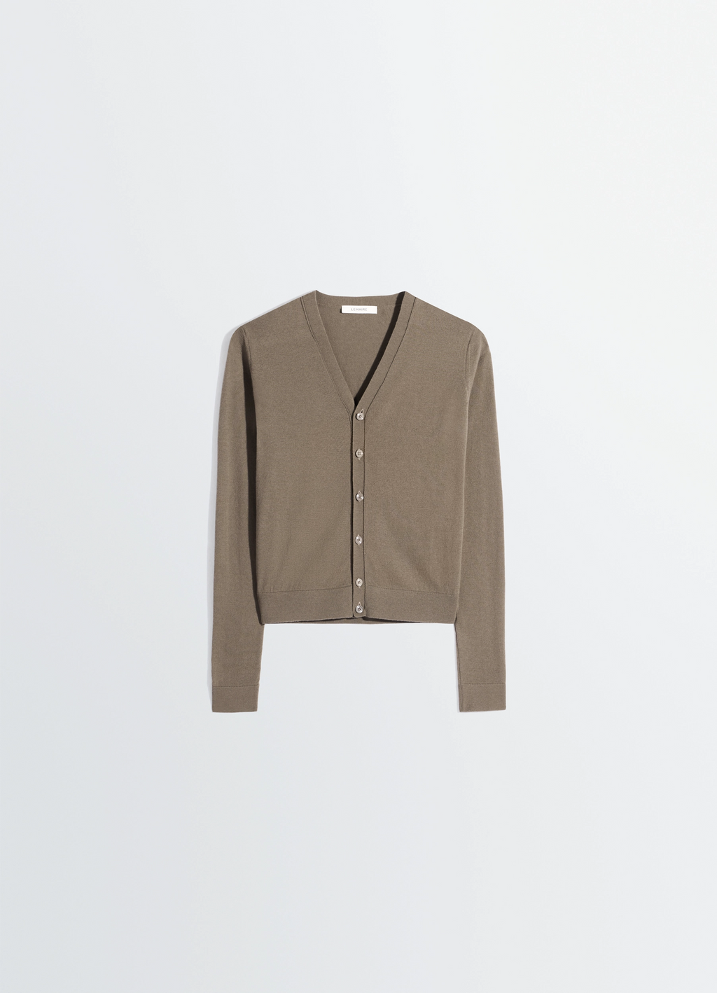 V neck buttoned cardigan in fine wool l
