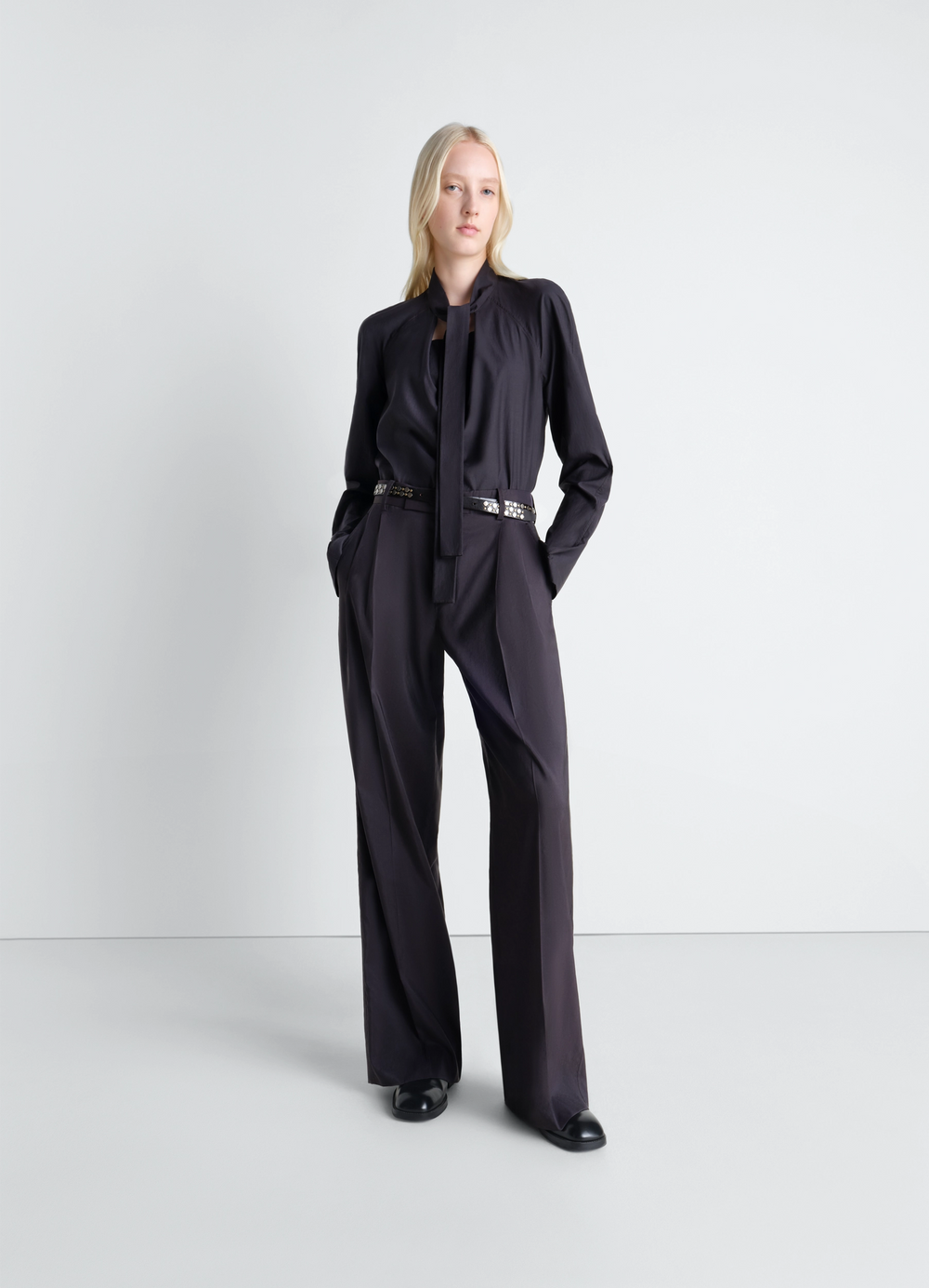 ASCOT BLOUSE IN WASHED COTTON SILK