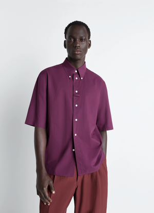 SHORT SLEEVE SHIRT IN WASHED COTTON MUSLIN