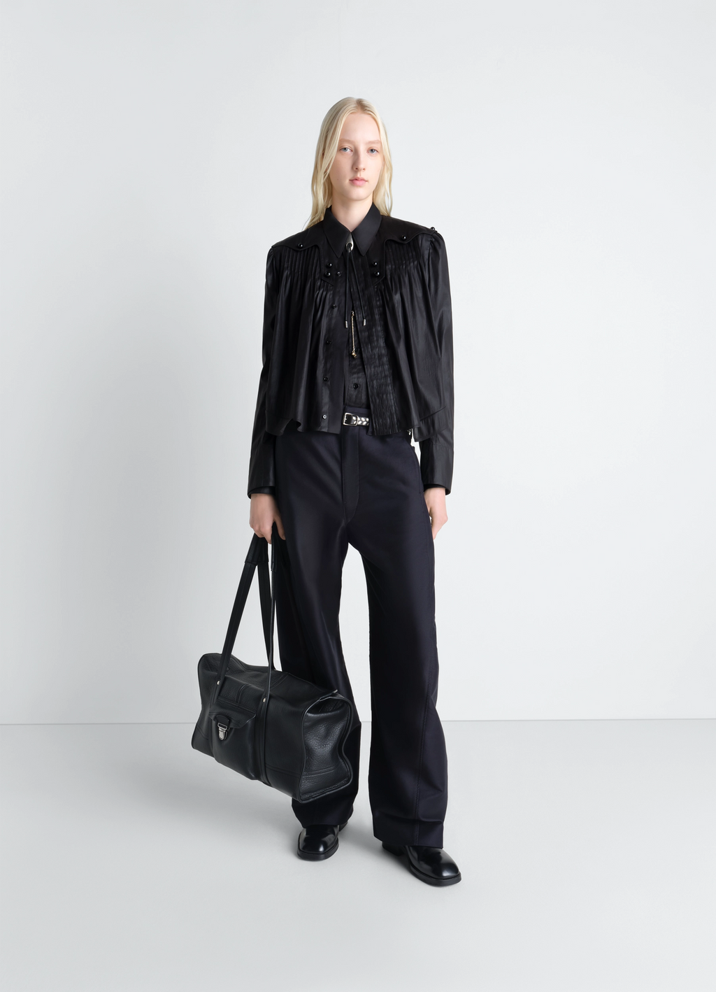 Plissierte bluse aus chintz-toile