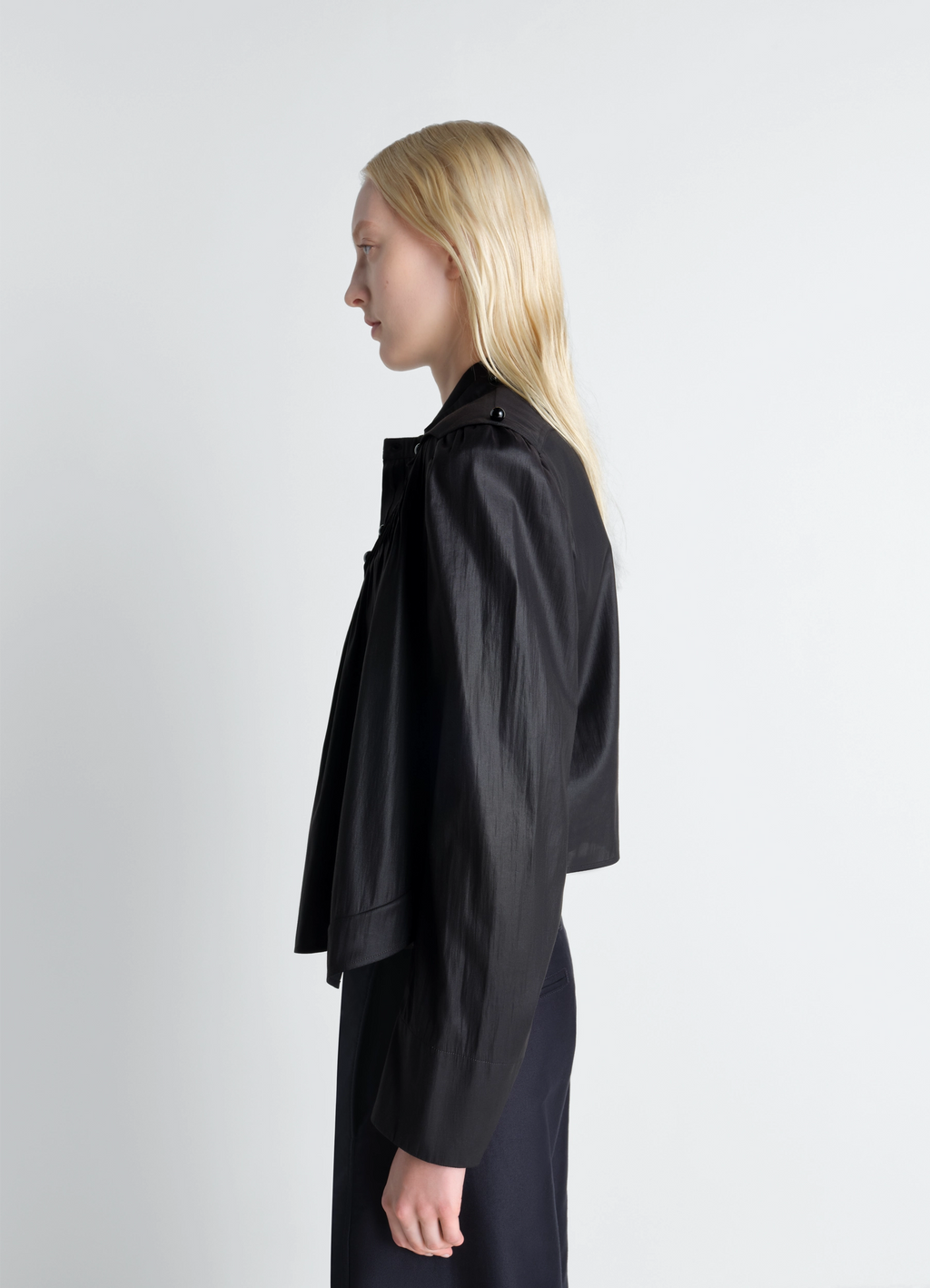 Plissierte bluse aus chintz-toile