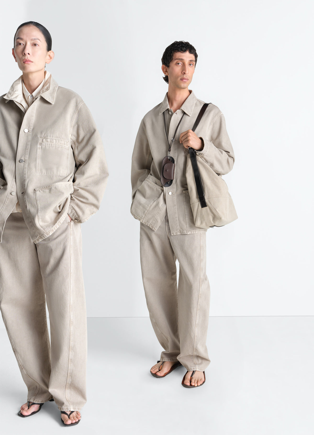 UTILITY OVERSHIRT IN SNOW BROKEN TWILL