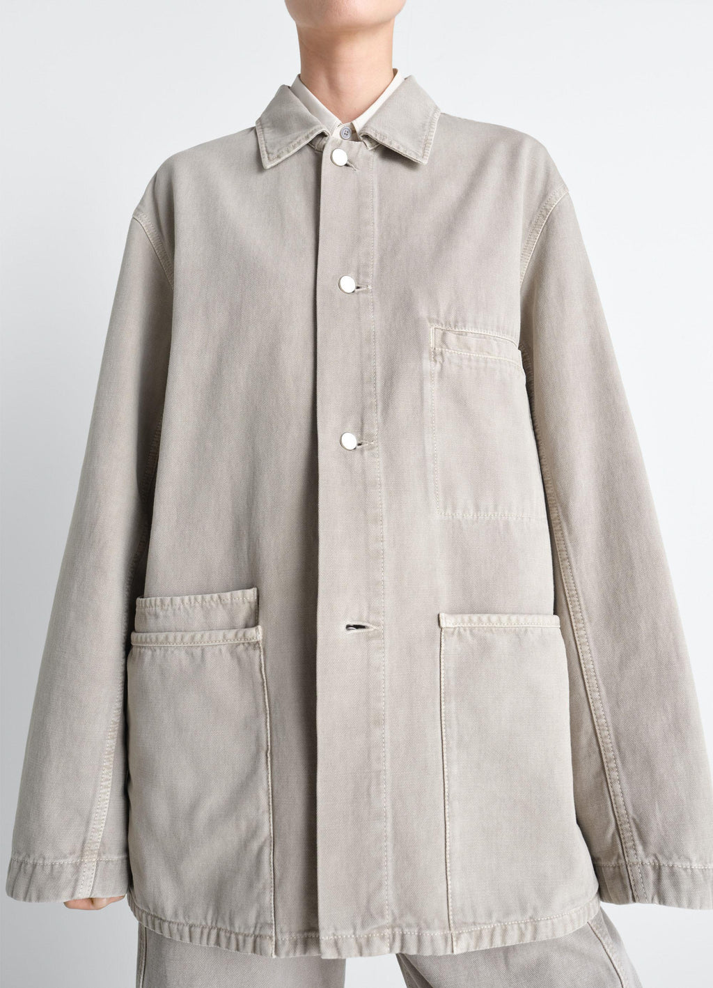 Utility overshirt in snow broken twill