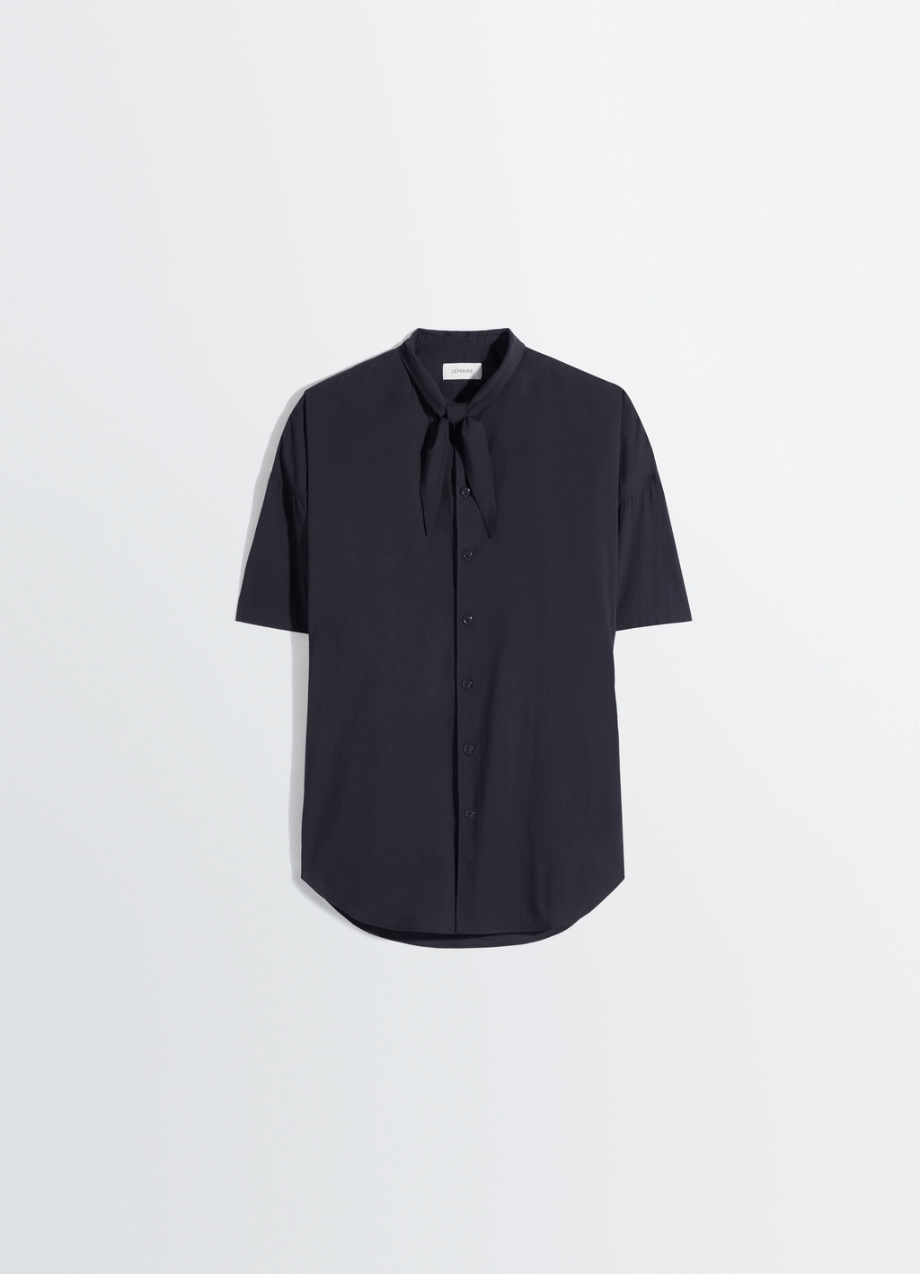 SHORT SLEEVE SHIRT WITH FOULARD IN WASHED COTTON MUSLIN