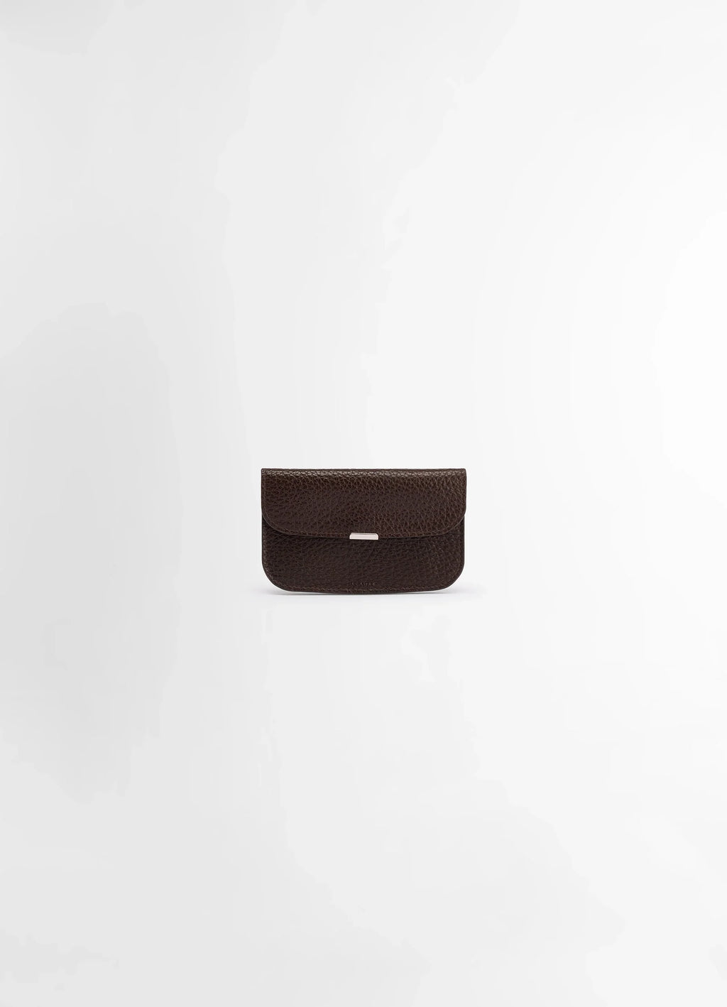 Soft tab card holder coin purse in large grained cow leather, product shot, front view unisex with snap closure