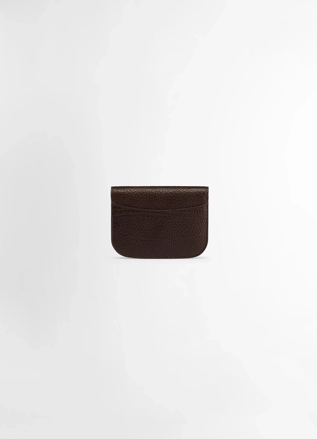 Lemaire soft tab wallet in large grained cow leather, product shot, back view rounded edge detail