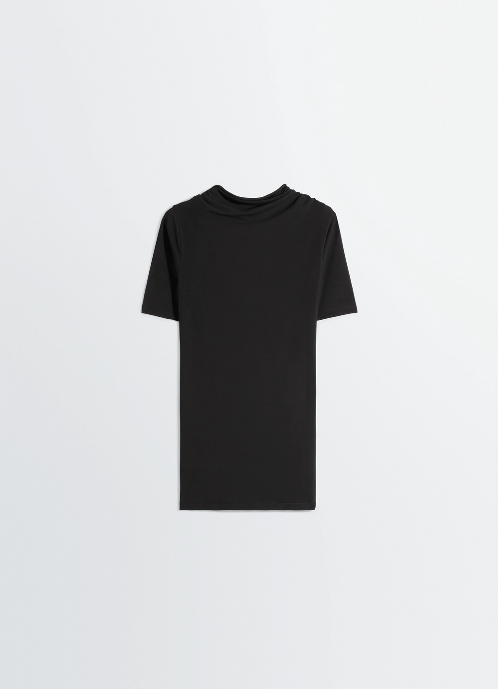 SHORT SLEEVE TWISTED TOP IN COTTON CREPE JERSEY